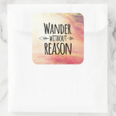 Wander zonder reden vierkante sticker (Tas)