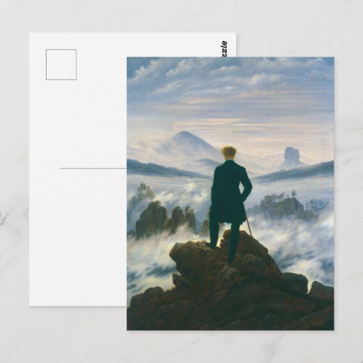 Wanderer above the Sea of Fog by Caspar Friedrich Briefkaart (Voorkant / Achterkant)