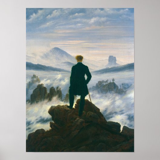 Wanderer above the Sea of Fog by Caspar Friedrich Poster (Voorkant)