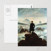 Wanderer Boven het Zee Fog, Caspar Friedrich Briefkaart (Voorkant / Achterkant)