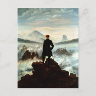 Wanderer Boven het Zee Fog, Caspar Friedrich Briefkaart