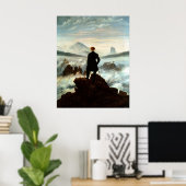 Wanderer Boven het Zee Fog, Caspar Friedrich Poster (Thuiskantoor)