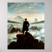 Wanderer Boven het Zee Fog, Caspar Friedrich Poster (Voorkant)