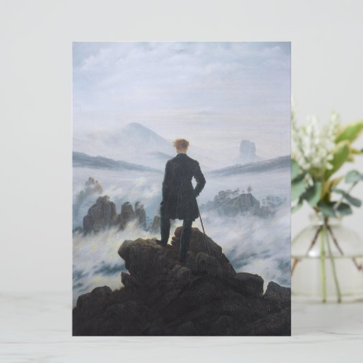 Wanderer Boven het Zee Fog (door C.D. Friedrich) Kaart (Staand voorkant)