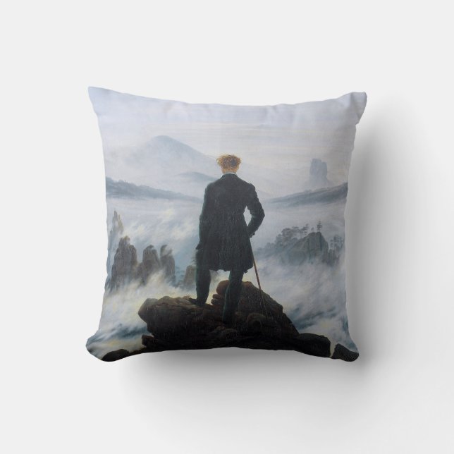 Wanderer Boven het Zee Fog (door C.D. Friedrich) Kussen (Voorkant)