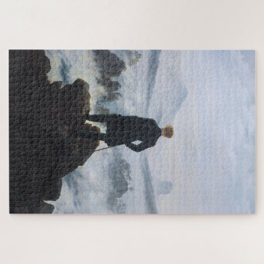 Wanderer Boven het Zee Fog (door C.D. Friedrich) Legpuzzel (Horizontaal)