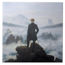 Wanderer Boven het Zee Fog (door C.D. Friedrich) Tegeltje