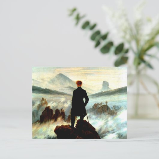 Wanderer boven het Zee Fog door Caspar David Frie Briefkaart (Staand voorkant)