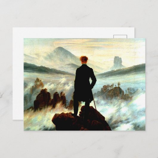 Wanderer boven het Zee Fog door Caspar David Frie Briefkaart (Voorkant / Achterkant)