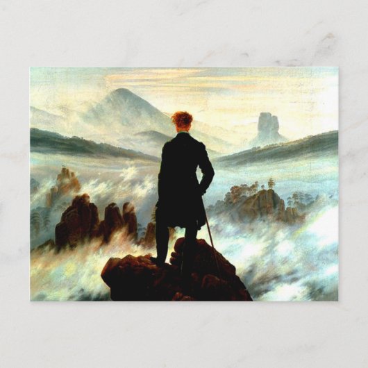 Wanderer boven het Zee Fog door Caspar David Frie Briefkaart (Voorkant)