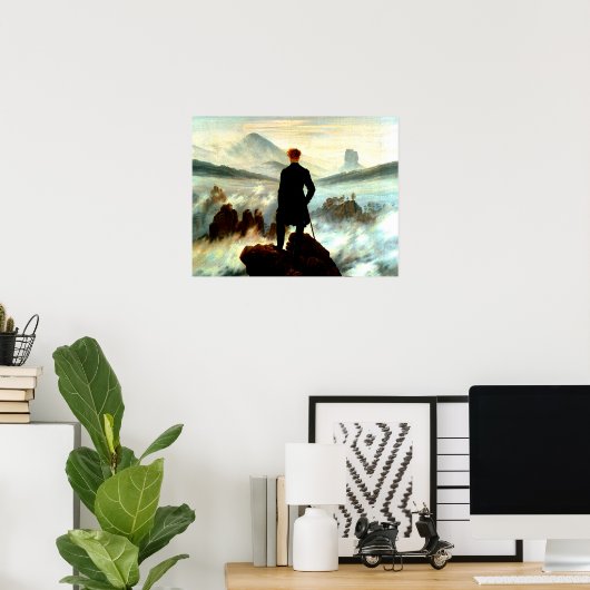 Wanderer boven het Zee Fog door Caspar David Frie Poster (Thuiskantoor)