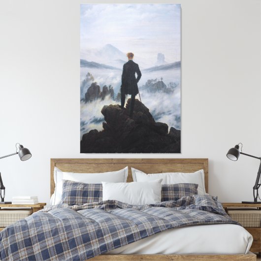 Wanderer Boven Het Zee van Mist / Friedrich Canvas Afdruk (Insitu (Slaapkamer))