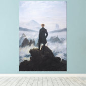 Wanderer Boven Het Zee van Mist / Friedrich Canvas Afdruk (Insitu (Houten vloer))