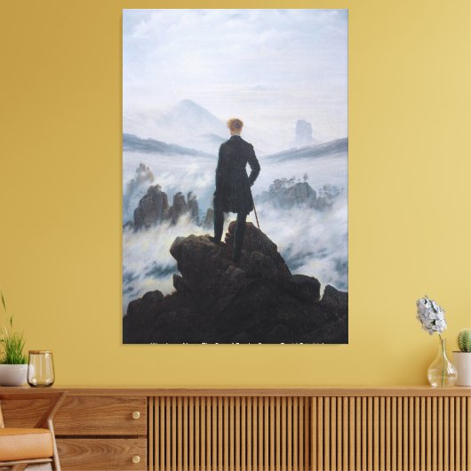 Wanderer Boven Het Zee van Mist / Friedrich Canvas Afdruk (Insitu (Woonkamer))