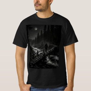 Wanderer Collection WO07 – Houten brug in het maan T-shirt