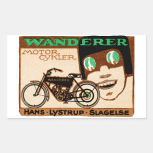 Wanderer Motorcycle Poster 1910 Rechthoekige Sticker
