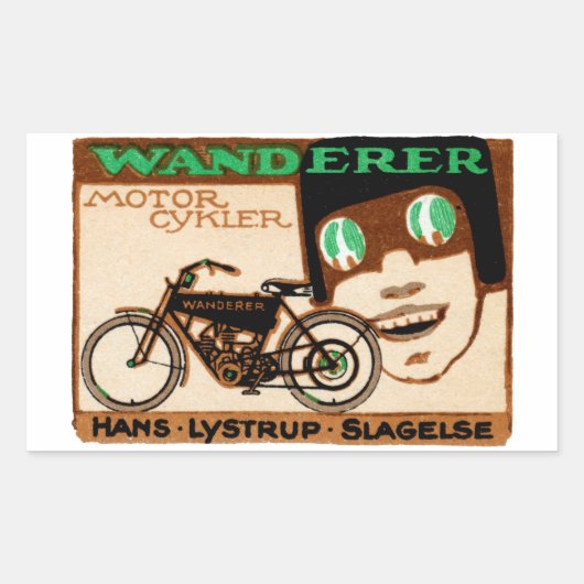 Wanderer Motorcycle Poster 1910 Rechthoekige Sticker (Voorkant)