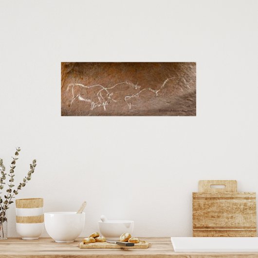 Wandering Bison Herd Poster (Keuken)