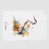Wandering Crane, op maat Golfhanddoek (Horizontaal)
