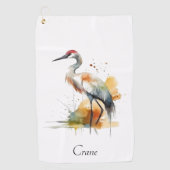 Wandering Crane, op maat Golfhanddoek (Voorkant)