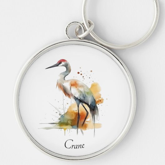 Wandering Crane, op maat Sleutelhanger (Voorkant)