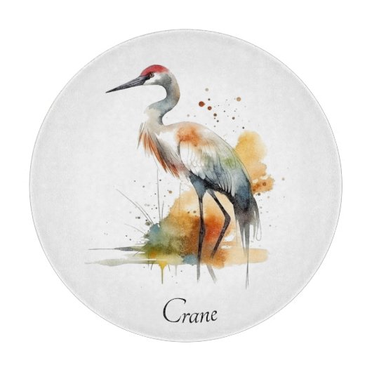 Wandering Crane, op maat Snijplank (Voorkant)