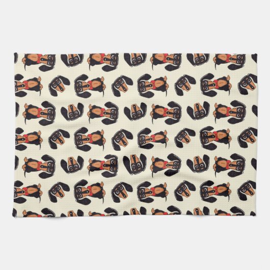 Wandering Dachshund Kitchen Towels Theedoek (Horizontaal)