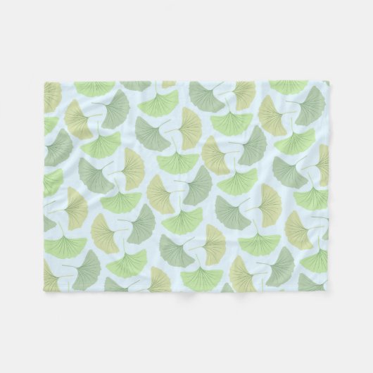 Wandering Green Gingko Fleece Blanket (Voorkant (Horizontaal))