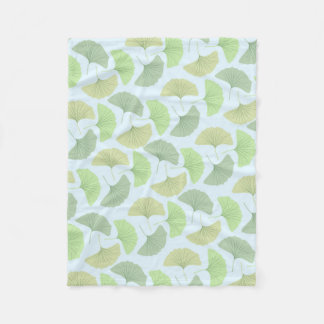 Wandering Green Gingko Fleece Blanket