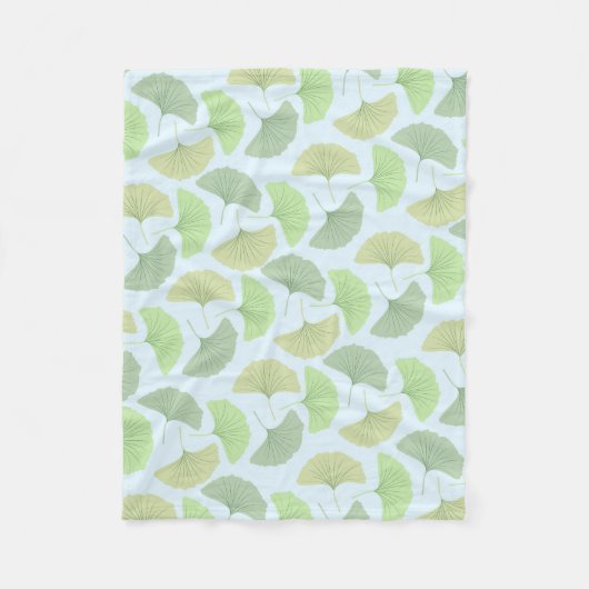 Wandering Green Gingko Fleece Blanket Deken (Voorkant)