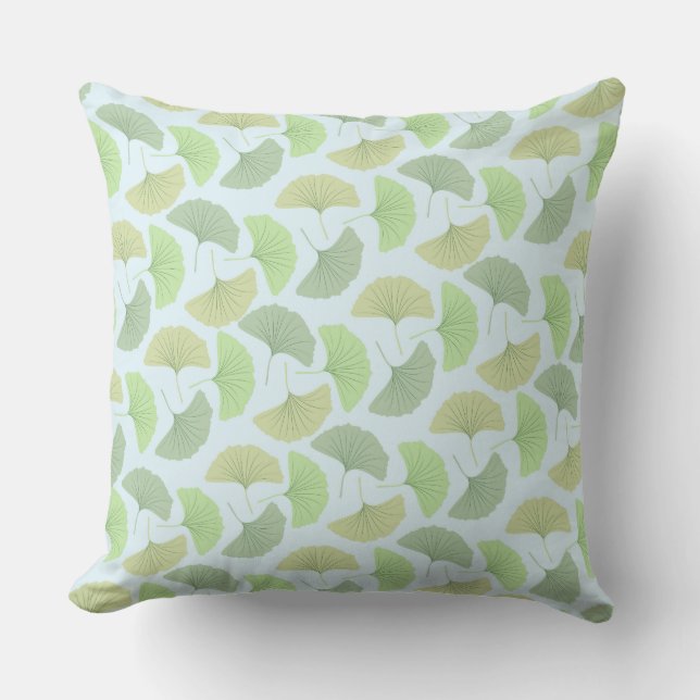 Wandering Green Ginkgo Pillow Kussen (Voorkant)