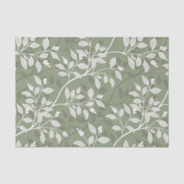 Wandering Leaves Elegant Sage Botanical Pattern  Tissuepapier