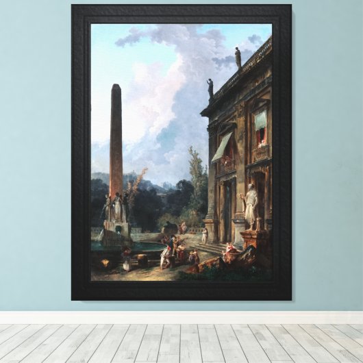 Wandering Minstrels door Hubert Robert Canvas Afdruk (Insitu (Houten vloer))