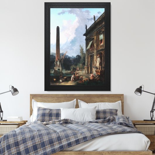 Wandering Minstrels door Hubert Robert Canvas Afdruk (Insitu (Slaapkamer))