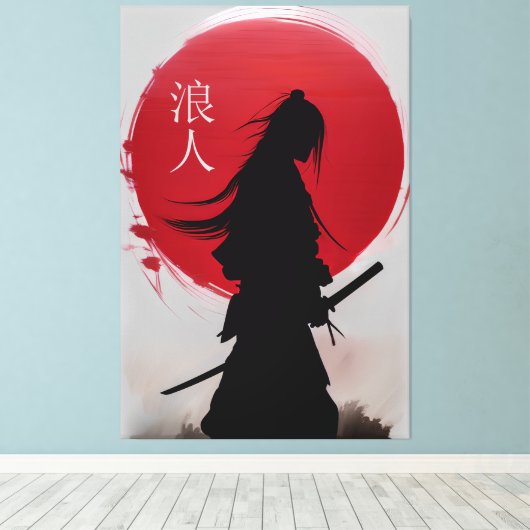 Wandering Ronin Samurai Canvas Afdruk (Insitu (Houten vloer))