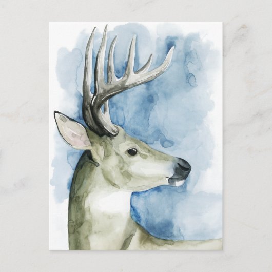 Wandering Stag - Waterverf Briefkaart (Voorkant)