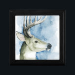 Wandering Stag - Waterverf Cadeaudoosje<br><div class="desc">Het zwerven van Stag II door Grace Popp. Met een mooie waterverf met een zachte blauwe achtergrond.</div>