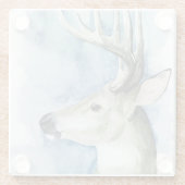 Wandering Stag - Waterverf Glazen Onderzetter (Achterkant)