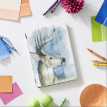 Wandering Stag - Waterverf iPad Pro Cover<br><div class="desc">Het zwerven van Stag II door Grace Popp. Met een mooie waterverf met een zachte blauwe achtergrond.</div>