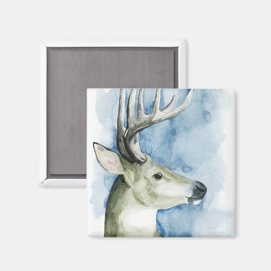 Wandering Stag - Waterverf Magneet (Voorkant / Achterkant)