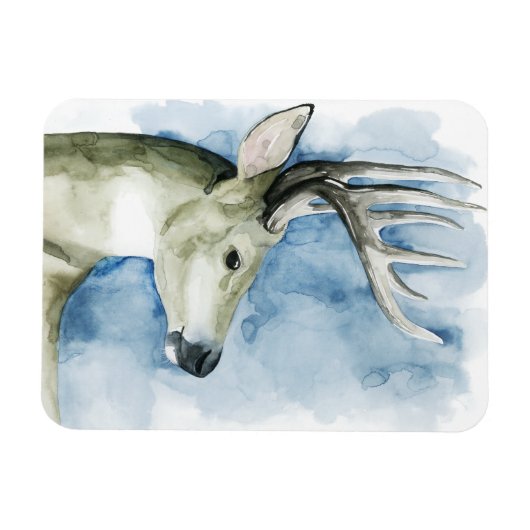 Wandering Stag - Waterverf Magneet (Horizontaal)