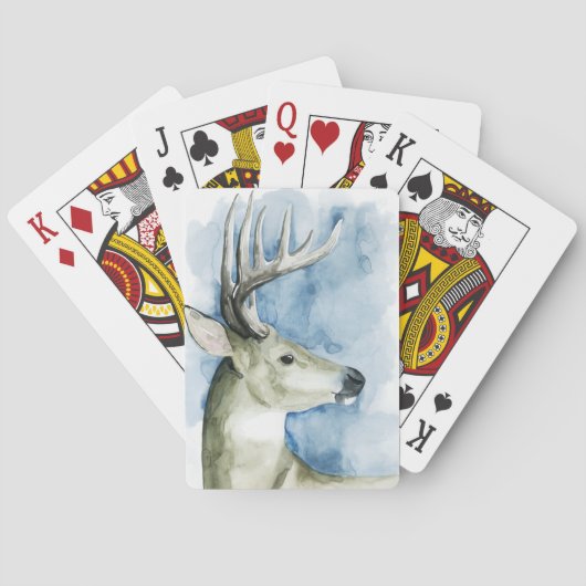 Wandering Stag - Waterverf Pokerkaarten (Achterkant)