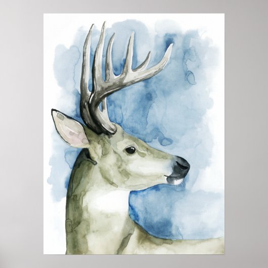 Wandering Stag - Waterverf Poster (Voorkant)