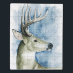 Wandering Stag - Waterverf Puzzel<br><div class="desc">Het zwerven van Stag II door Grace Popp. Met een mooie waterverf met een zachte blauwe achtergrond.</div>