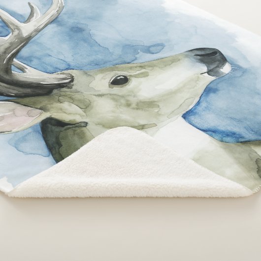 Wandering Stag - Waterverf Sherpa Deken (3/4)