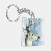 Wandering Stag - Waterverf Sleutelhanger (Voorkant Links)