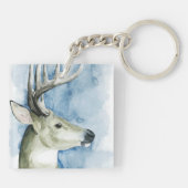 Wandering Stag - Waterverf Sleutelhanger (Achterkant)