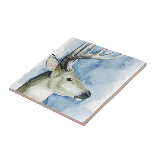 Wandering Stag - Waterverf Tegeltje (Zijkant)
