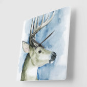 Wandering Stag - Waterverf Vierkante Klok (Hoek)