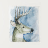 Wandering Stag - Waterverf Wandkleed (Voorkant)